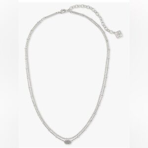 Kendra Scott Emilie Multi Strand Rhodium Platinum Druzy Necklace